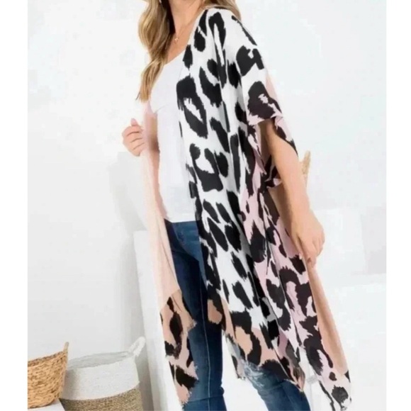 NWT LA SOUL Animal Print Summer Kimono Short Sleeve One Size Fits Most - Picture 4 of 10